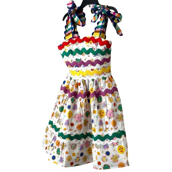 CeliaB Suhail Dress Sun Moon Print Astronomy Kitschy Whimsical Colorful size XS - Picture 11 of 16